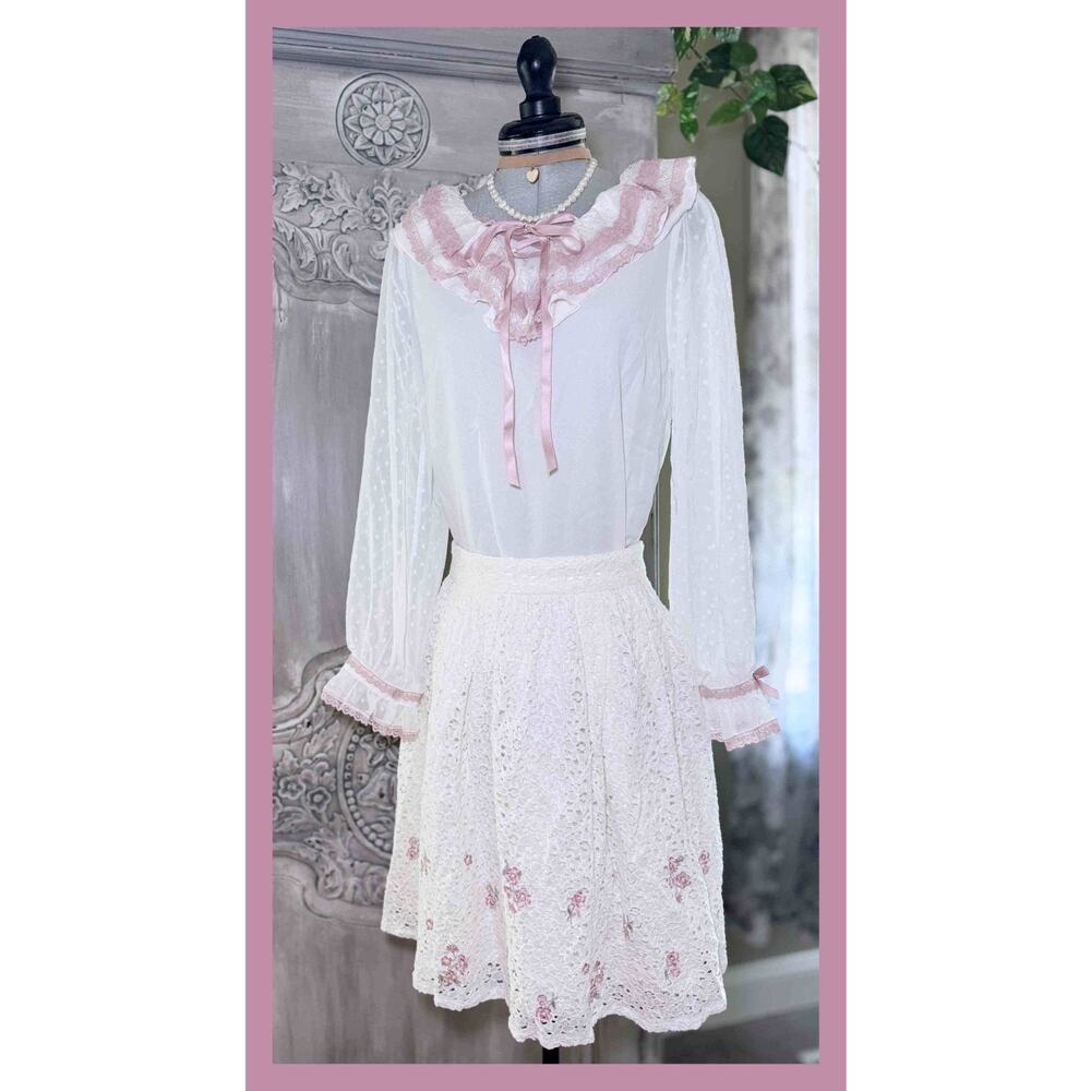 Liz Lisa Dot Dobby Frill Top Floral Lace Skirt Jfashion Gyaru Himekaji Japan - Picture 3 of 16